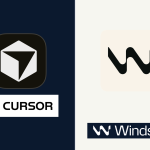 Cursor vs Windsurf official logos in equal hierarchy split layout